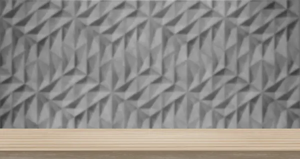 Beton arka planı olan boş tahta masa üstü, ürün montaj reklamları için boş tezgah.