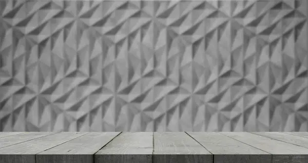 Beton arka planı olan boş tahta masa üstü, ürün montaj reklamları için boş tezgah.