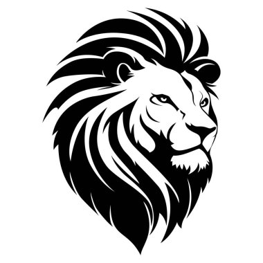 Aslan Başı Logo Vektör Şablonu Çizim Tasarımı