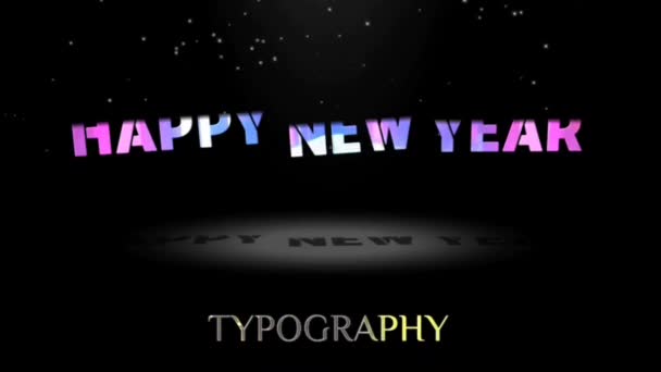 Animation Grafik Design Frohes Neues Jahr Texteffekte — Stockvideo