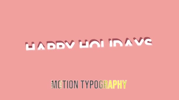 Animation Graphics Design Happy Holidays Text Effects — Stock Video