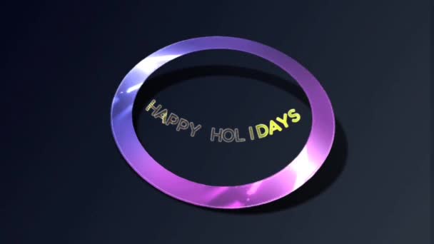 3D动画平面设计 快乐假期及文字效果 — 图库视频影像