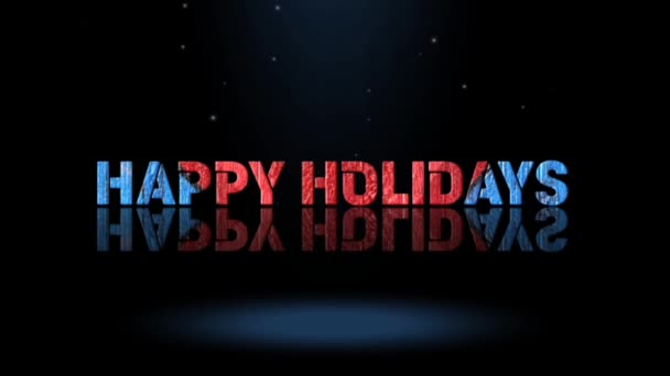 Анимации Графический Дизайн Счастливых Праздников Текстовые Эффекты — стоковое видео