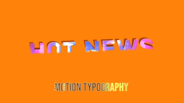Animation Graphik Design Heiße Neuigkeiten Texteffekte — Stockvideo