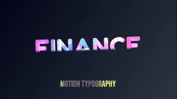 3Dアニメーショングラフィックデザイン Financeテキストエフェクト — ストック動画