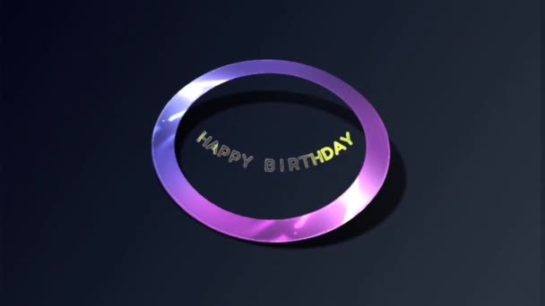Animation Graphics Design Happy Birthday Text Effects — Stock Video