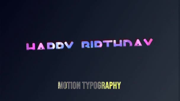 Animation Graphics Design Happy Birthday Text Effects — Stock Video