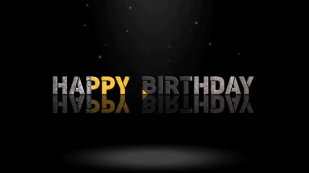 Design Gráficos Animação Happy Birthday Texto Efeitos — Vídeo de Stock