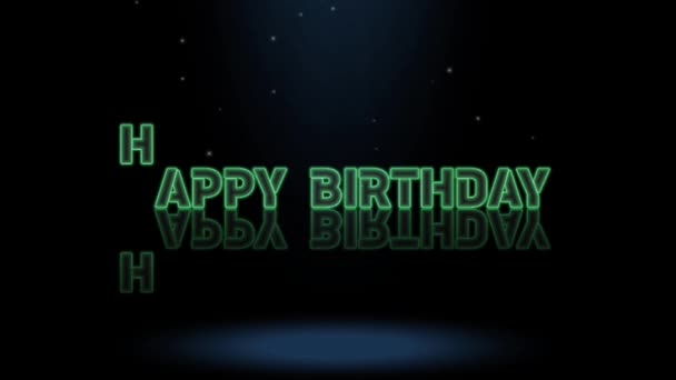 Animatie Grafische Vormgeving Happy Birthday Tekst Effecten — Stockvideo