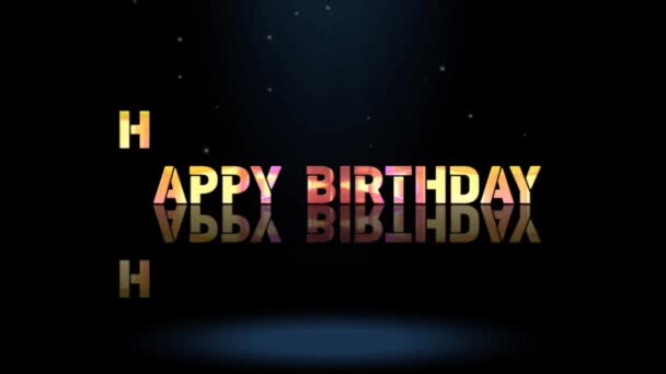 Animation Grafik Design Happy Birthday Texteffekte — Stockvideo
