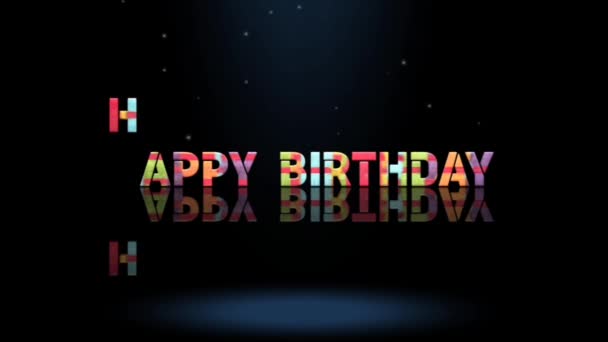 Design Gráficos Animação Happy Birthday Texto Efeitos — Vídeo de Stock