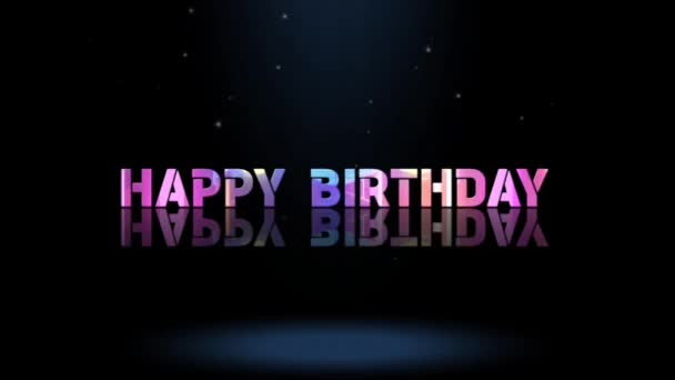 Animasjon Grafikk Design Happy Birthday Teksteffekter – stockvideo