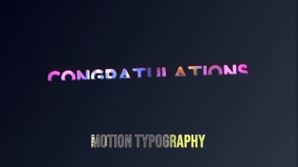 Animation Graphics Design Congratulazioni Effetti Testo — Video Stock