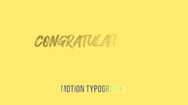 Animation Graphics Design Congratulations Text Effects — Stock Video