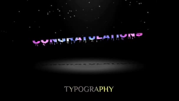 Анимация Графический Дизайн Поздравления Текстовые Эффекты — стоковое видео