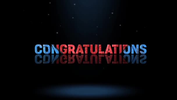 Animatie Grafische Vormgeving Congratulaties Teksteffecten — Stockvideo
