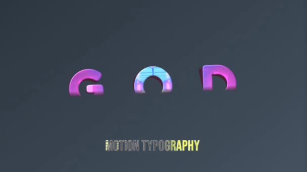 Animation Graphics Design God Text Effects — Stock Video