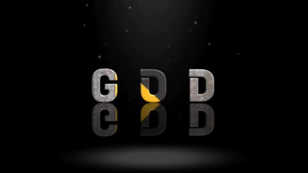 3D动画图形设计 God文字效果 — 图库视频影像