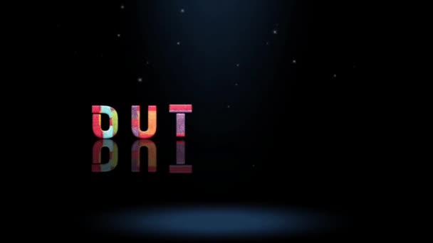 Animace Grafický Design Out Bow Textové Efekty — Stock video