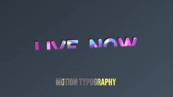 Design Gráficos Animação Viva Agora Efeitos Texto — Vídeo de Stock