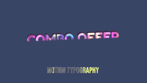 Анимации Графический Дизайн Combo Offer Текстовые Эффекты — стоковое видео
