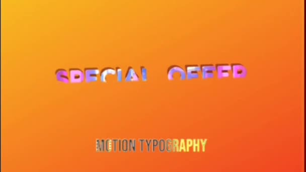 Diseño Gráficos Animación Especial Oferta Efectos Texto — Vídeos de Stock