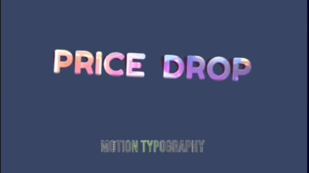 Анимации Графический Дизайн Цена Drop Текстовые Эффекты — стоковое видео