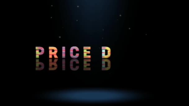 Progettazione Grafica Animazione Effetti Testo Price Drop — Video Stock