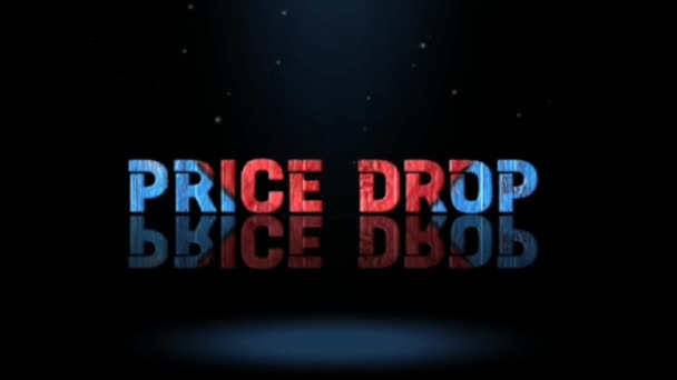3D动画图形设计 Price Drop文字效果 — 图库视频影像