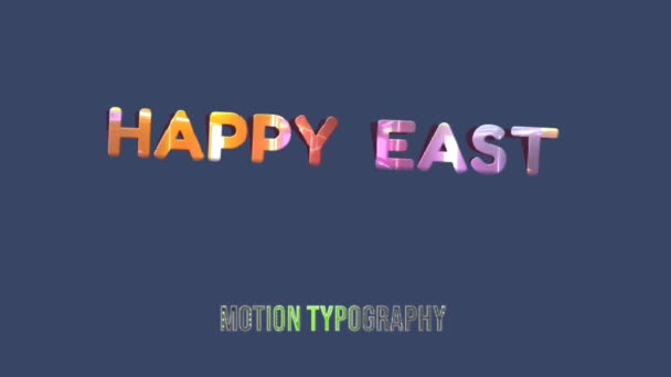 Desenho Gráficos Animação Efeitos Texto East Happy — Vídeo de Stock