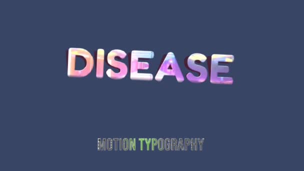 Animation Grafik Design Disease Texteffekte — Stockvideo