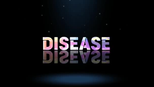 Animering Grafisk Design Disease Texteffekter — Stockvideo