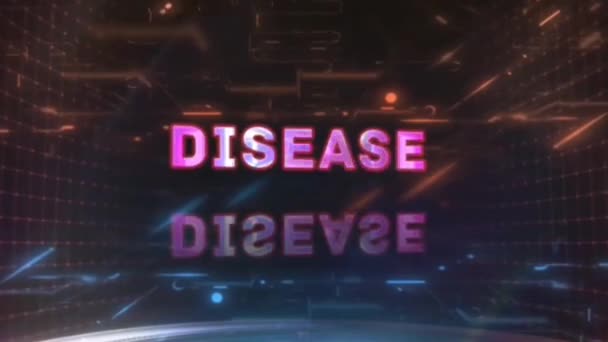Animatie Grafische Vormgeving Disease Teksteffecten — Stockvideo