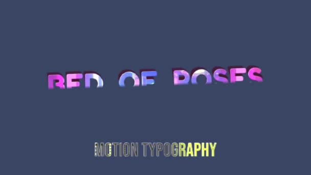 3D动画图形设计 Roses文字效果床 — 图库视频影像