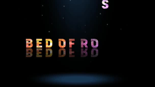 Animation Graphics Design Bed Roses Text Effects — Stock Video