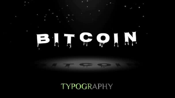 Анимация Графический Дизайн Bitcoin Текстовые Эффекты — стоковое видео