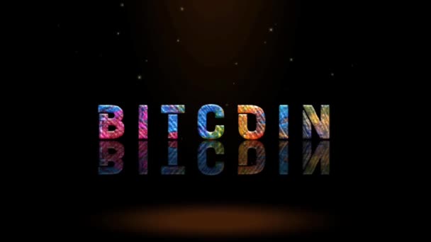3D动画图形设计 Bitcoin文字效果 — 图库视频影像