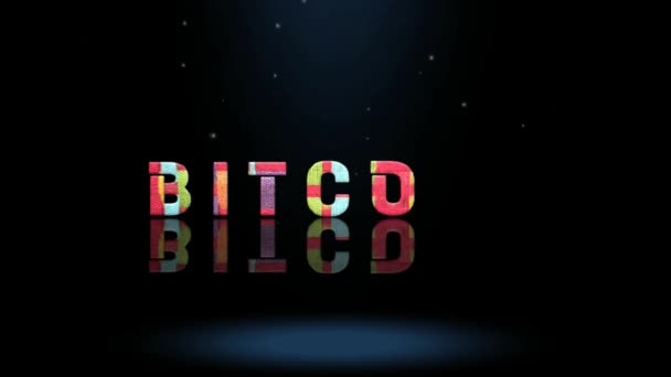 Animation Graphics Design Bitcoin Text Effects — Stock Video