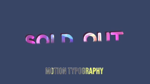 Animation Graphics Design Sold Out Text Effects — Stock Video