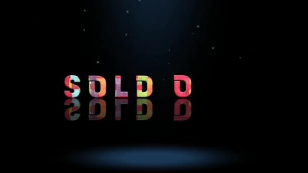 3D动画图形设计 Sold Out文字效果 — 图库视频影像