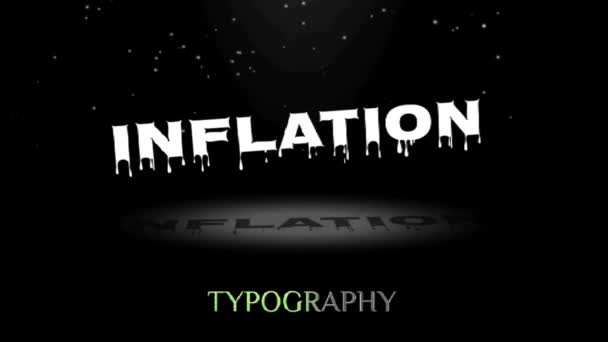 Animasjon Grafikkdesign Inflasjon Tekst Effekter – stockvideo