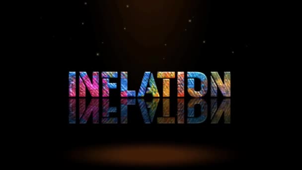 Animation Graphics Design Inflation Text Effects — Stock Video