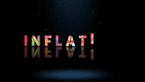 Animation Graphics Design Inflation Text Effects — Stock Video