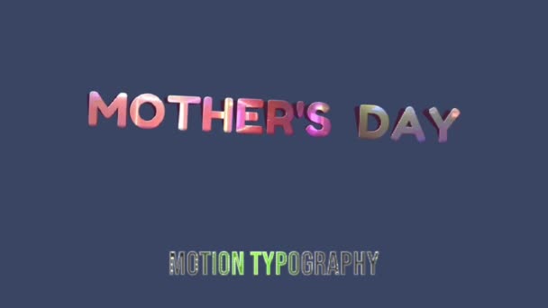 Animasjon Grafikk Design Mother Day Teksteffekter – stockvideo