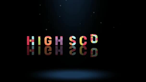 Animation Graphics Design Hoch Score Texteffekte — Stockvideo