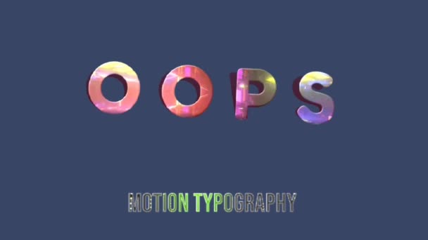 Анимация Графический Дизайн Oops Текстовые Эффекты — стоковое видео