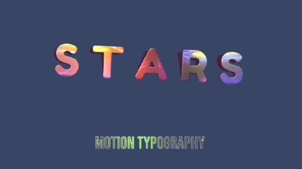 Animasyon Grafik Tasarımı Stars Metin Efektleri — Stok video