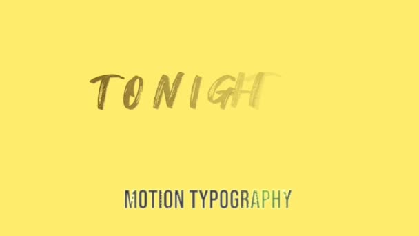 Design Gráficos Animação Efeitos Texto Tonight — Vídeo de Stock