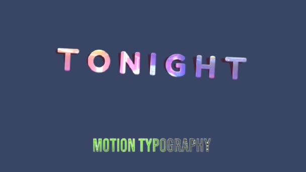 3D动画图形设计 今晚的文字效果 — 图库视频影像