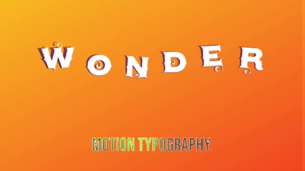 Дизайн Анімації Графіки Текстові Ефекти Wonder — стокове відео